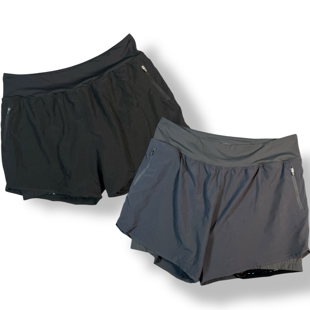 BIKEWA 2PC Cycling Mountain Bike Shorts 4D Padded Black & Gray Women’s 2X XXL